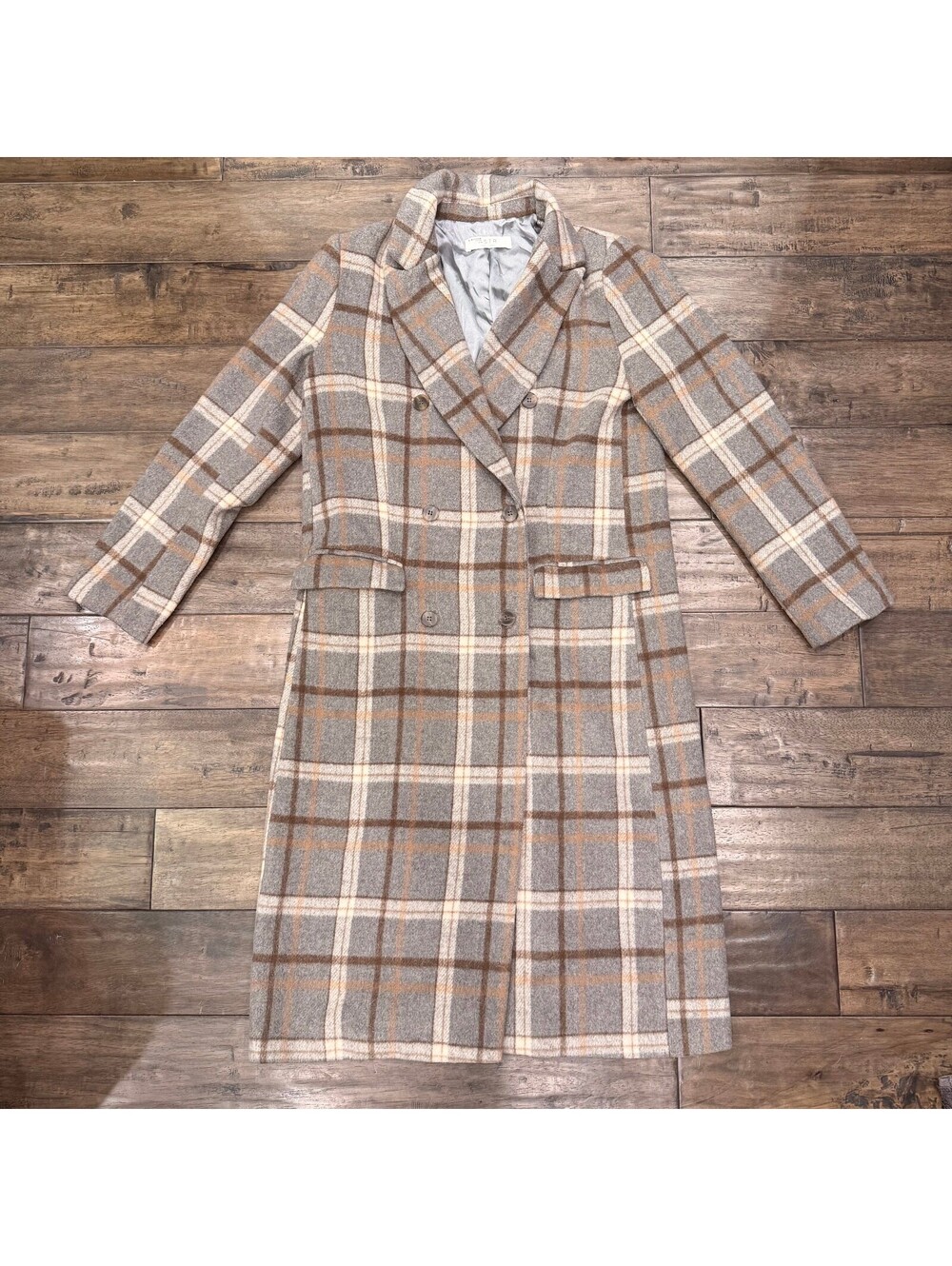 ASTR the Label Raquel Double-Breasted Plaid Coat